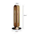 Bamboo Headphone Stand made from high-quality wood, featuring a sleek space-saving design with precise dimensions, perfect for organizing headphones in stylish home decor.