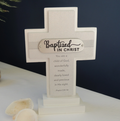 Baptized In Christ Standing Cross W/Metal Accent Boxed #SC127