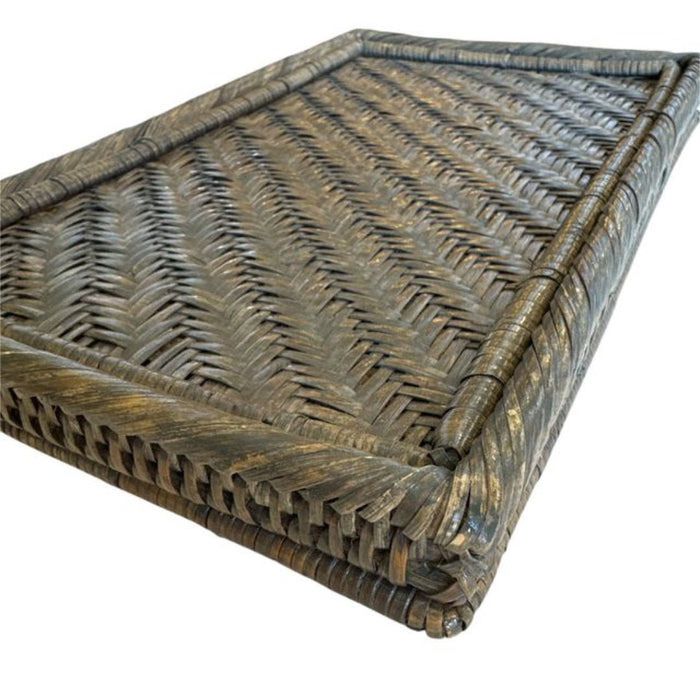 Bedside Rattan Tray | Old Grey - Suzie Anderson Home