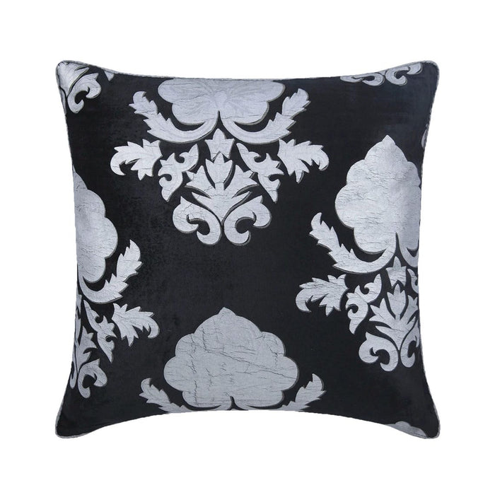Behind The Damask - Black Velvet Decorative Euro Sham