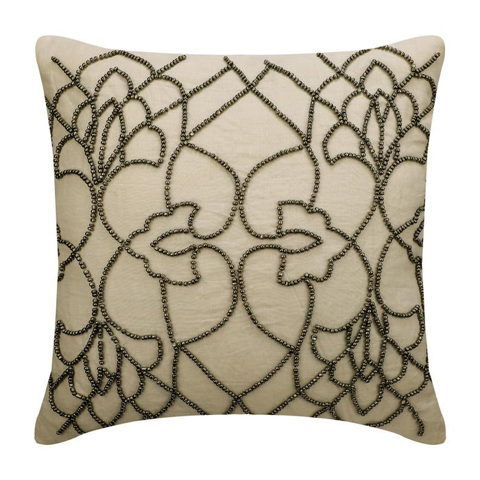 Beige Magnet Linen Throw Pillow Cover