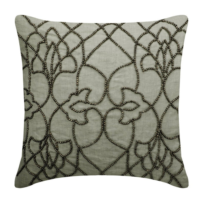 Beige Magnet - Beige Linen Throw Pillow Cover