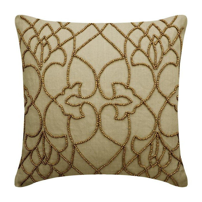 Beige Magnet - Beige Linen Throw Pillow Cover