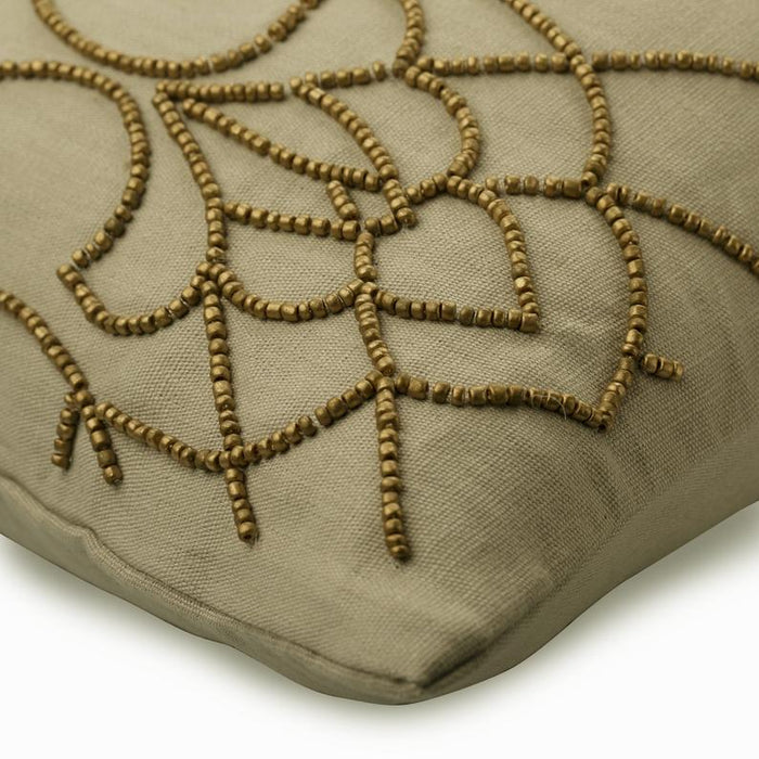 Beige Magnet - Beige Linen Throw Pillow Cover