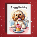 Birthday Greeting Card, Cavapoo Dog: Happy Birthday
