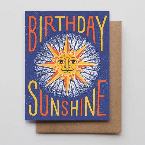 Birthday Sunshine Card, Letterpress Printed