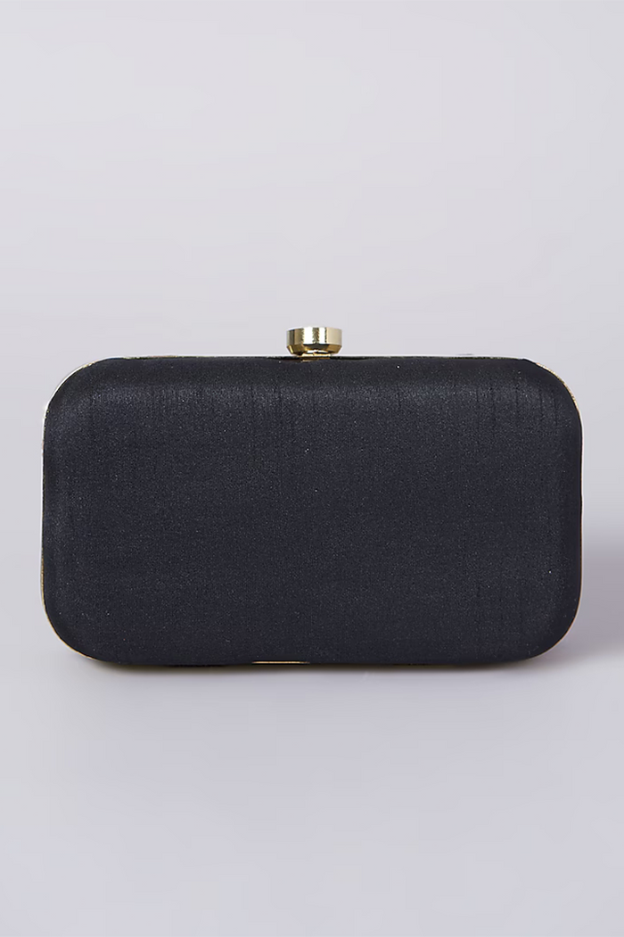 Black Dabka Leaf Clutch