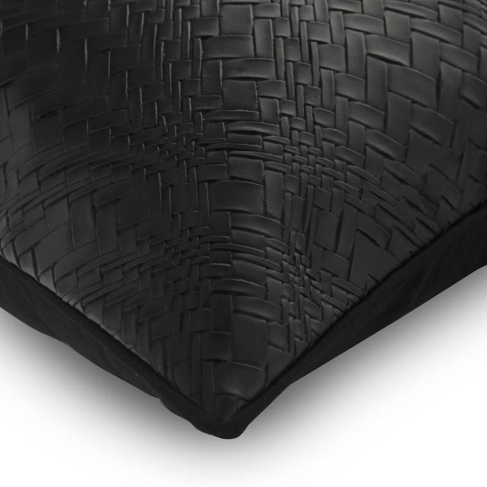 Black Diamond Leather Decorative Euro Sham