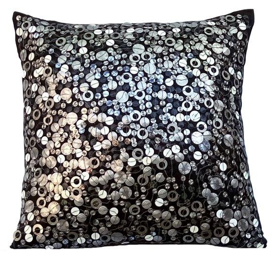 Black Night Silk Euro Sham