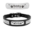 Black Personalized Suede Collar - Dogs and Horses