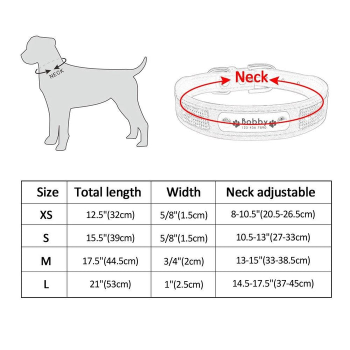 Black Personalized Suede Collar - Dogs and Horses