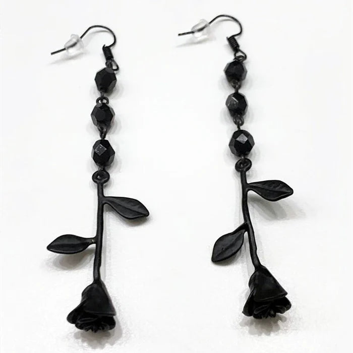 Black Rose Earrings