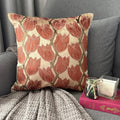 Blooming Tulips - Pearl Beige Velvet Decorative Euro Sham