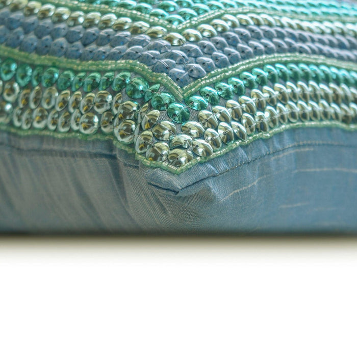 Blue Celebrations - Aqua Blue Art Silk Throw Pillow Cover