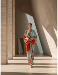 Escara Blue Cotton Satin Silk Dress