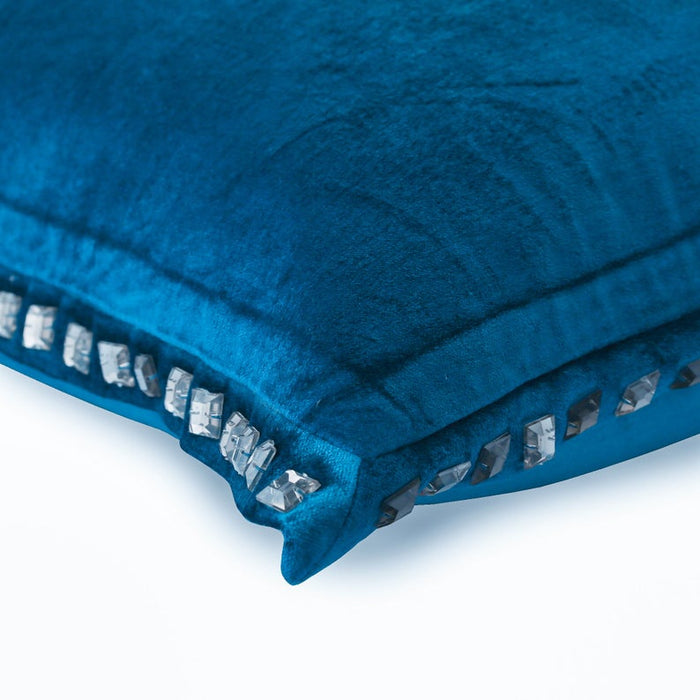 Blue Crystal Palace - Royal Blue Velvet Throw Pillow Cover