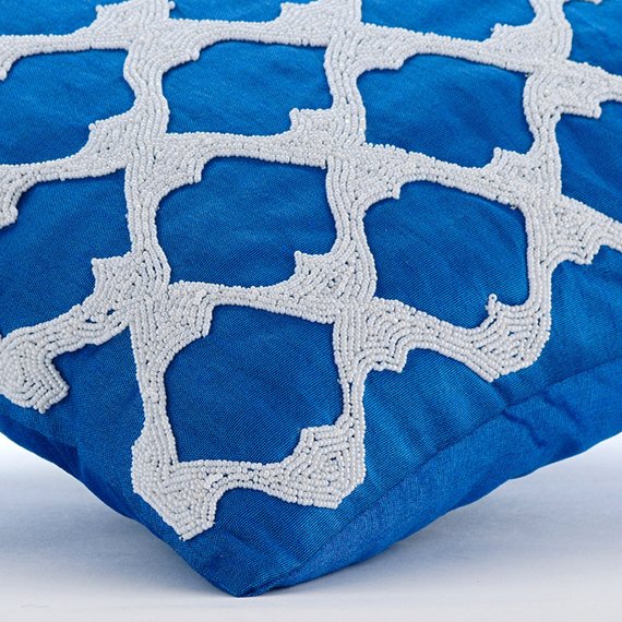 Blue Lagoon - Royal Blue Art Silk Throw Pillow Cover