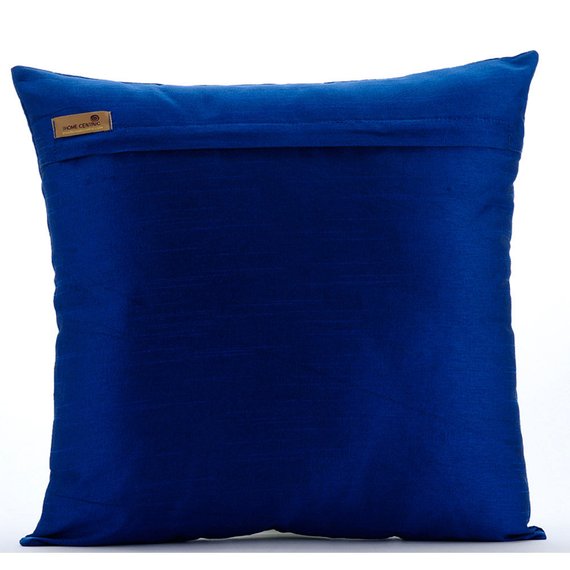 Blue Lagoon - Royal Blue Art Silk Throw Pillow Cover