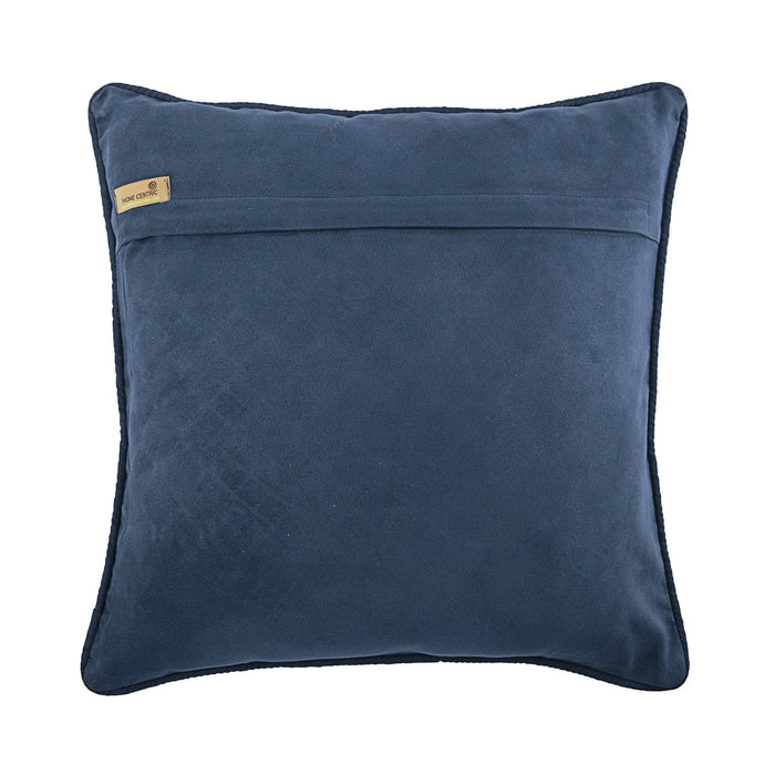 Blue Leather Weave - Blue Faux Leather Decorative Euro Sham