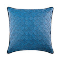 Blue Leather Weave - Blue Faux Leather Throw Pillow Cover