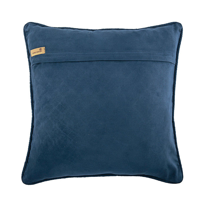 Blue Leather Weave - Blue Faux Leather Throw Pillow Cover