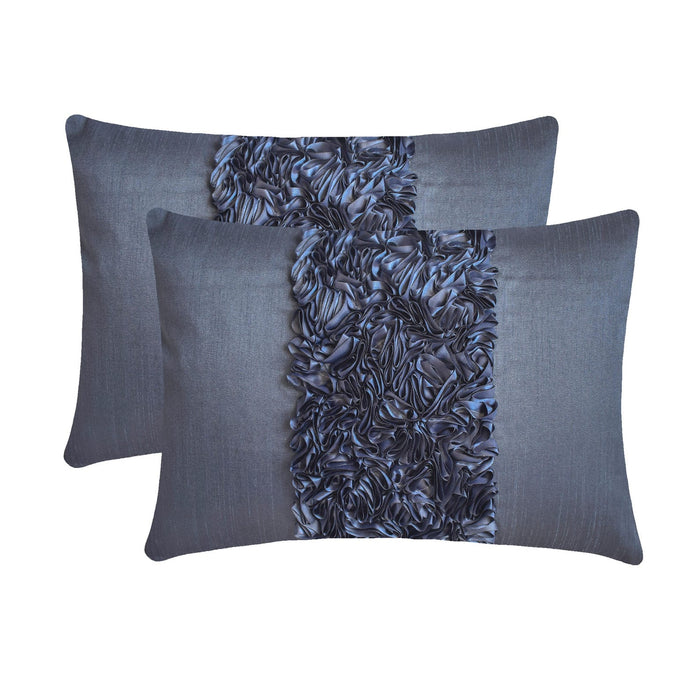 Blue Love - Art Silk Blue Decorative Lumbar Pillow Cover
