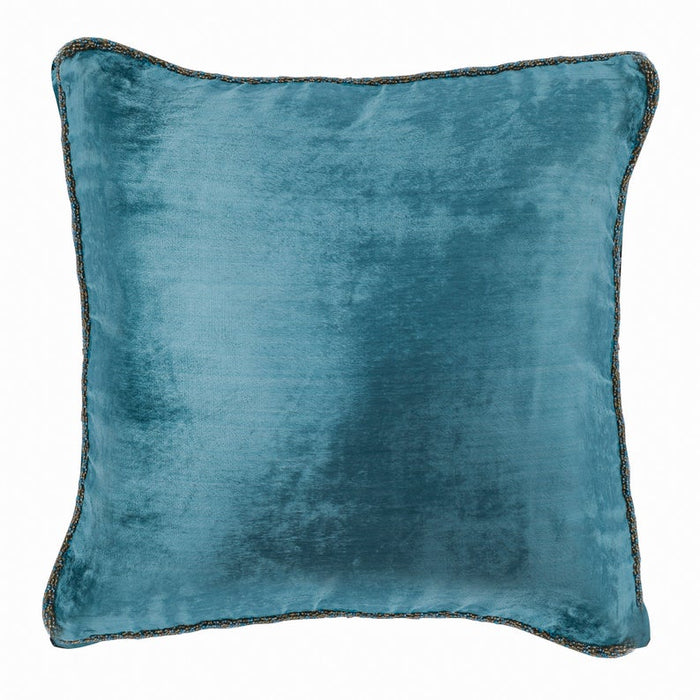 Blue Shimmer - Teal Blue Velvet Throw Pillow Cover