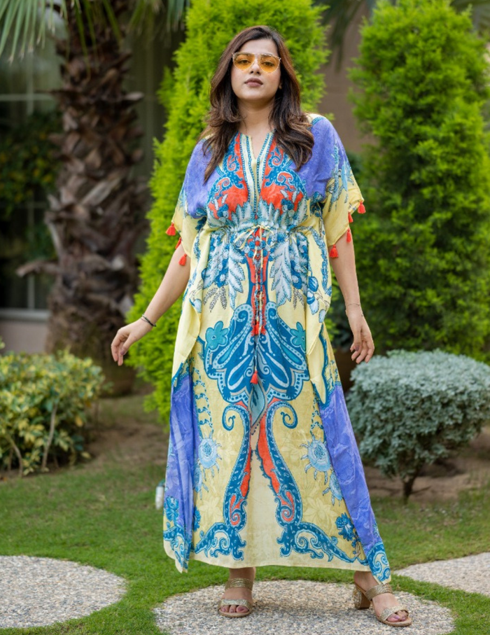 Blue Silk Kaftan