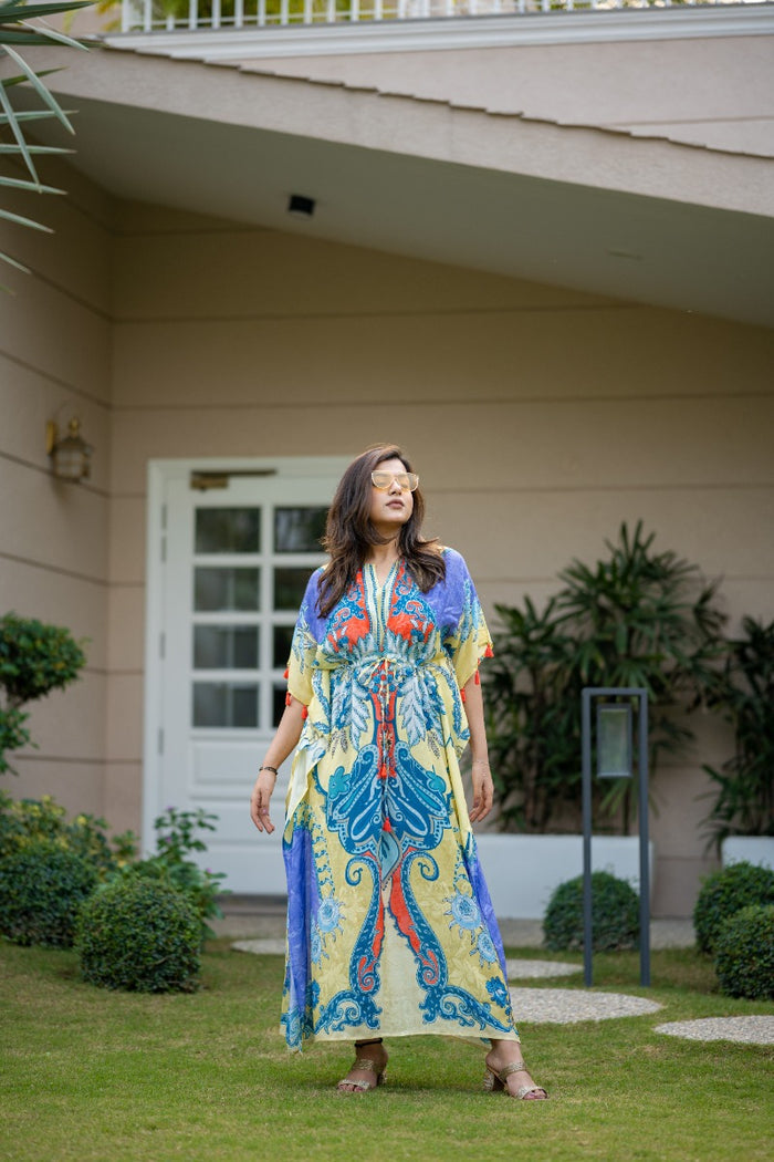 Blue silk kaftan Singapore