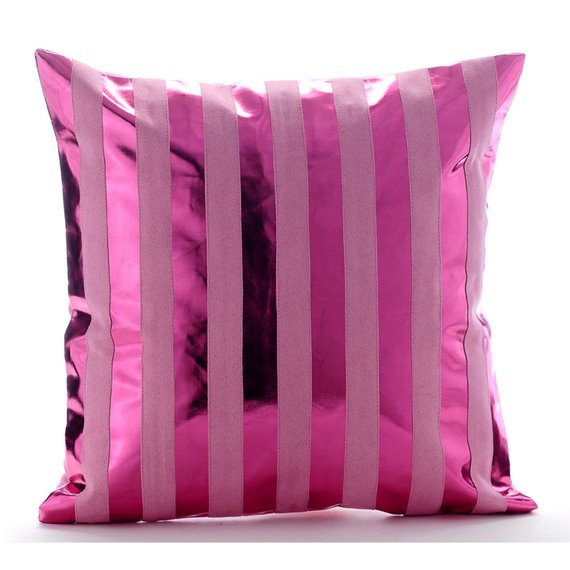 Born 2 Party - Hot Pink Faux Leather Decorative Euro Sham