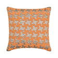 Brick On Brick - Burnt Orange Art Silk Throw Pillow Cover