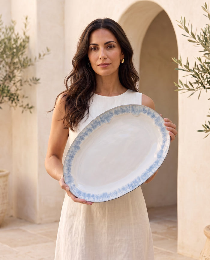 Brisa Blue Large Oval Platter
