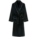 Brogo Bemboka Bath Robe With Piping | Charcoal/White - Suzie Anderson Home