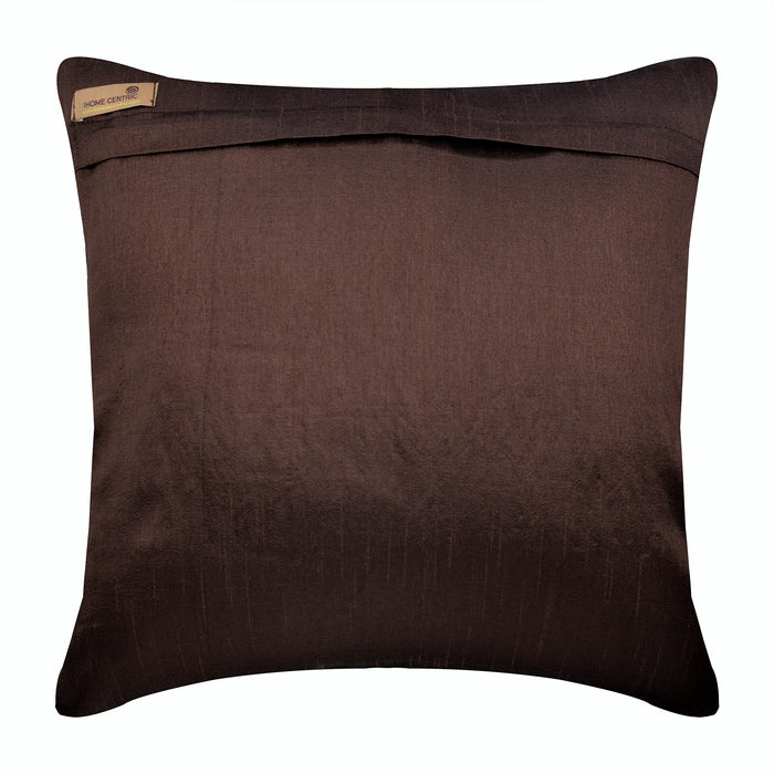 Brown Eye Sparkle - Dark Brown Art Silk Throw Pillow Cover