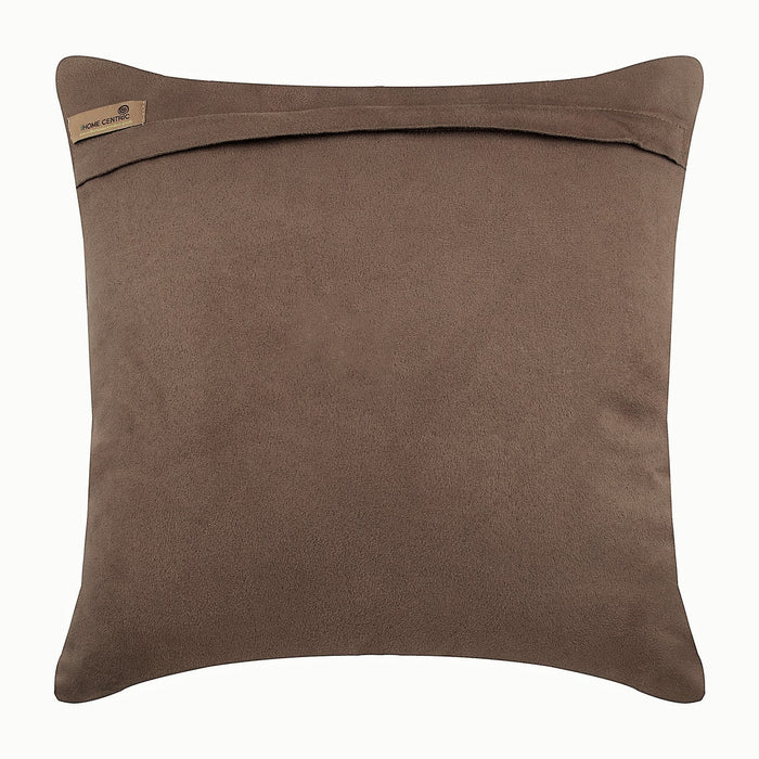 Brown Faux Suede Throw Pillow Cover - Leafy Collection