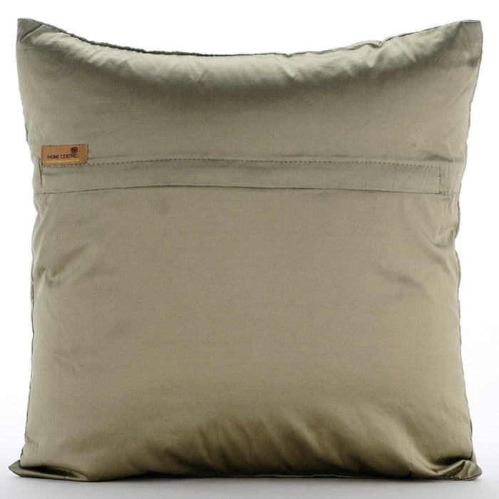 Brown Lotus Dreams - Sage Green Taffeta Decorative Euro Sham