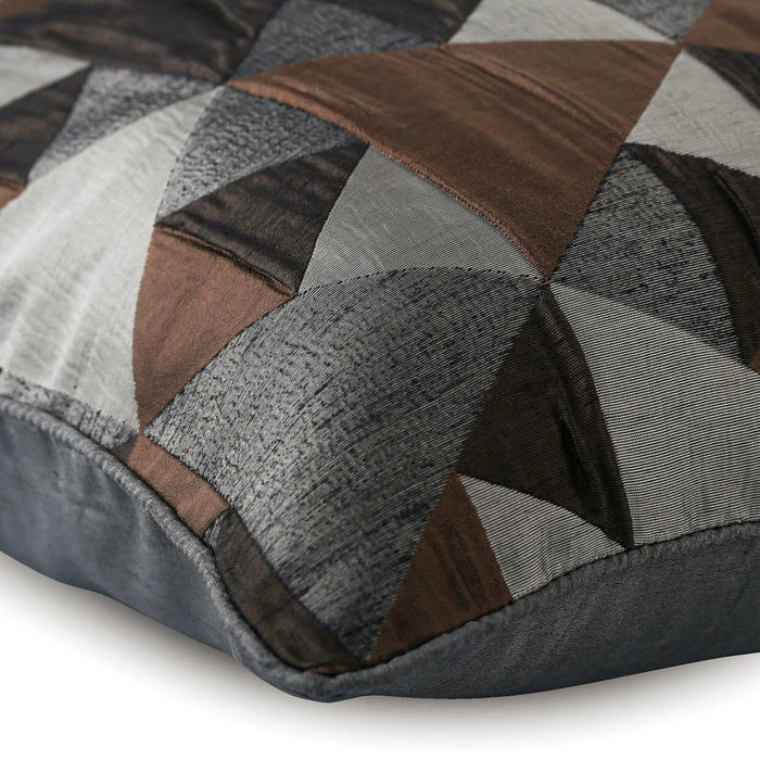Brown Origami - Brown Jacquard Weave Decorative Euro Sham
