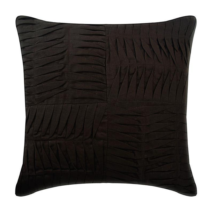 Brown Pintuck Block - Brown Linen Decorative Euro Sham