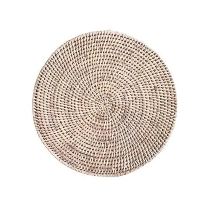 Bundle Offer | Whitewash Rattan Small 25cm Round Placemats — Buy 4, Get 2 Free - Suzie Anderson Home