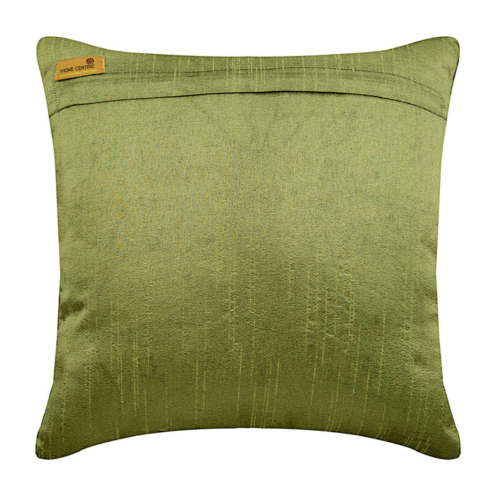 Butterfly Envy - Green Art Silk Throw Pillow Cover