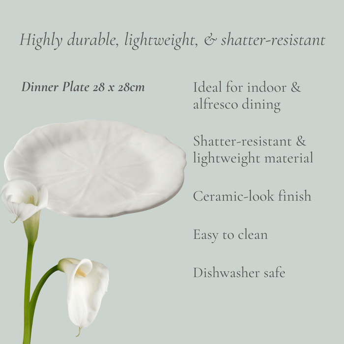 Cabbage Dinner Plate | Melamine | White - Suzie Anderson Home