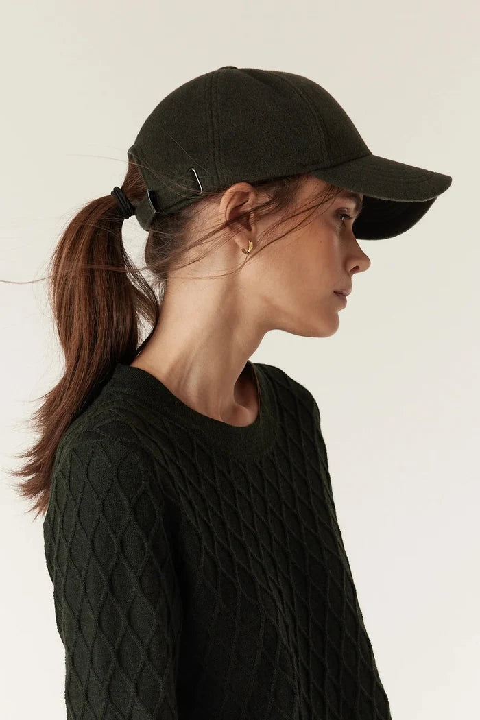 Cable | Wool Cashmere Cap | Moss - Suzie Anderson Home