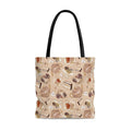 Stylish Café Tote Bag (Latte) featuring a delightful coffee-themed design, perfect for any outing or outfit.