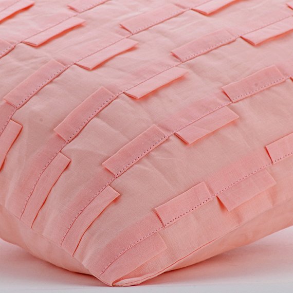 Candy Floss - Pink Cotton Linen Throw Pillow Cover