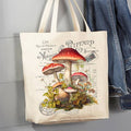 Canvas Tote Bag: Vintage French Amanita Muscaria Mushrooms