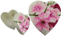 Capiz Shell Trinket Box, 3" Heart, Cherry Blossom