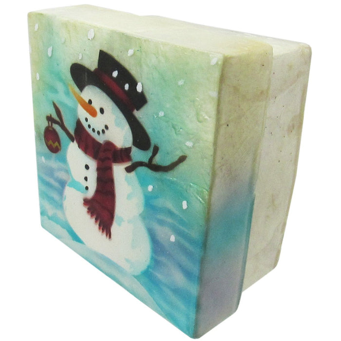 Capiz Shell Trinket Box, ", Snowman