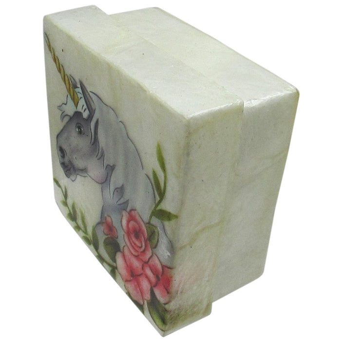 Capiz Shell Trinket Box, ", Unicorn