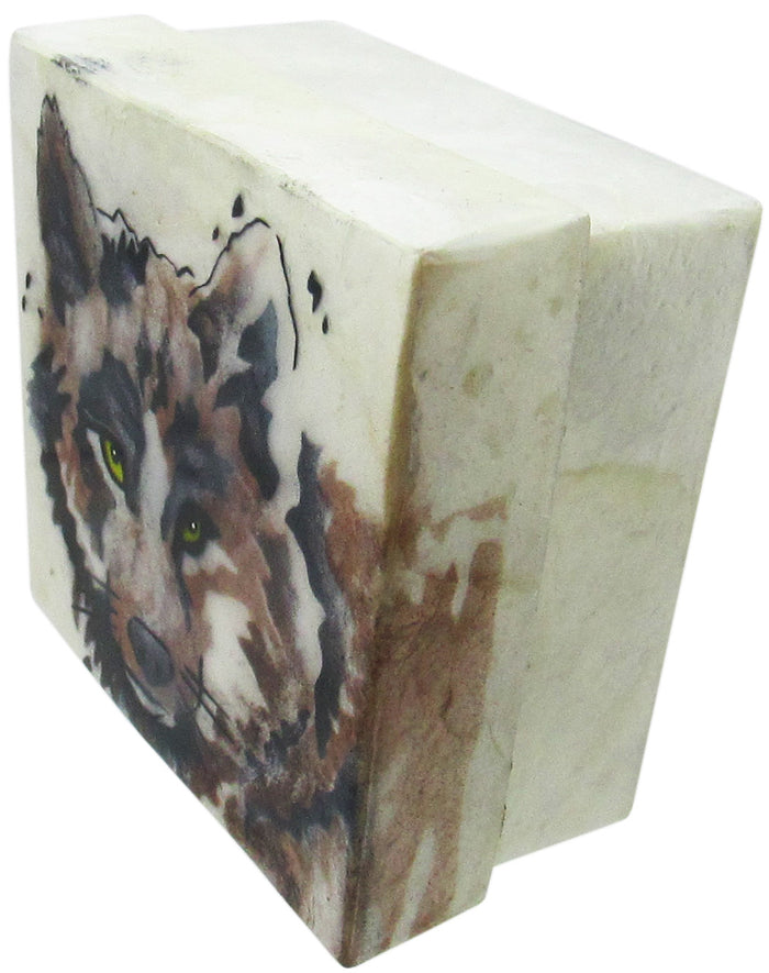 Capiz Shell Trinket Box, ", Wolf