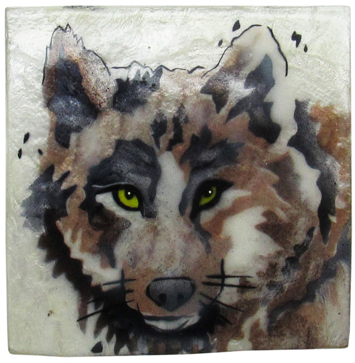 Capiz Shell Trinket Box, ", Wolf